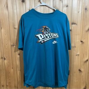 Detroit Pistons Nike Teal Hardwood Classics Pregame Warmup T-Shirt Mens XL